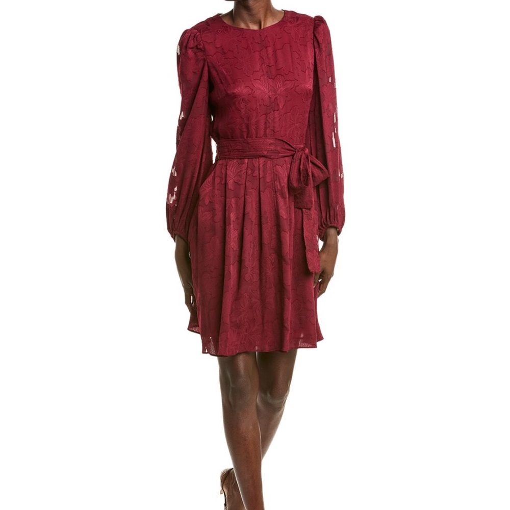 *NWT* Burgundy Chiffon Lace Mini Dress / 6